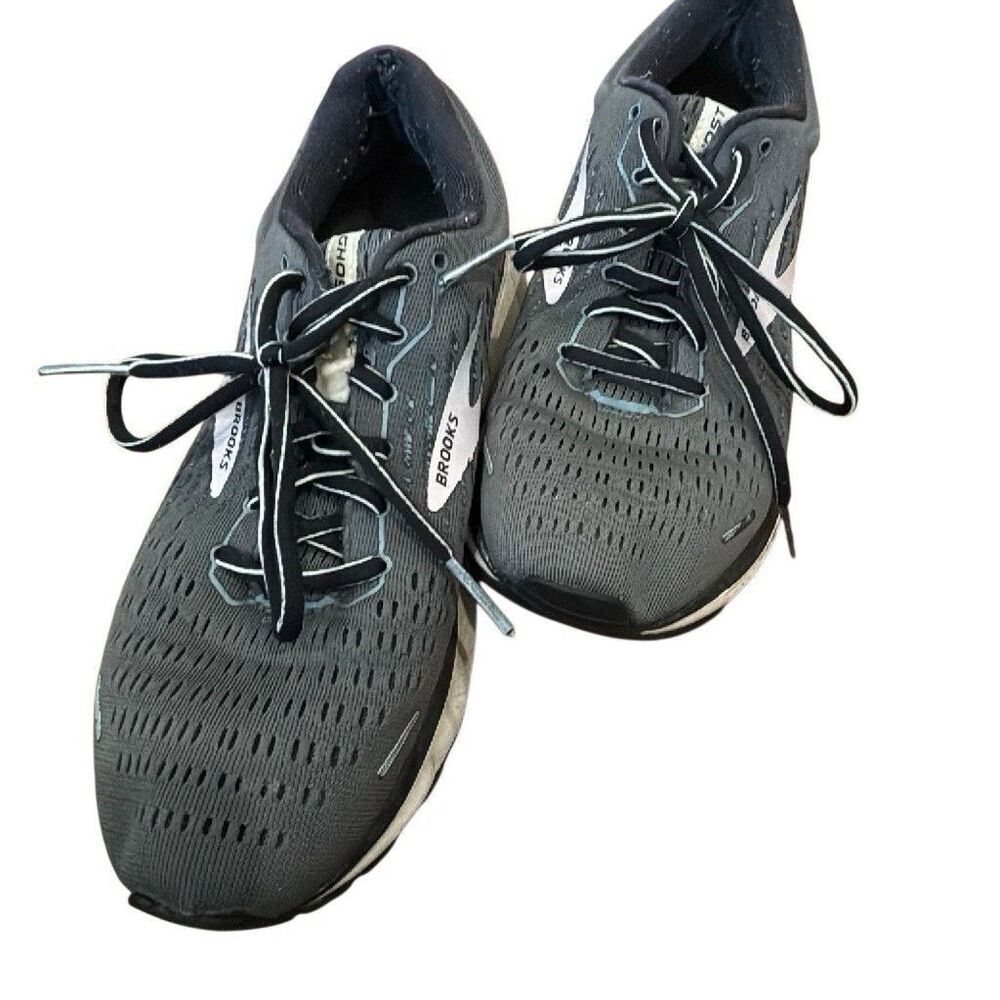 Brooks Ghost Gray/Black Solid Low Top Lace-Up Running Sneakers Mesh Upper size 9 - Picture 9 of 16